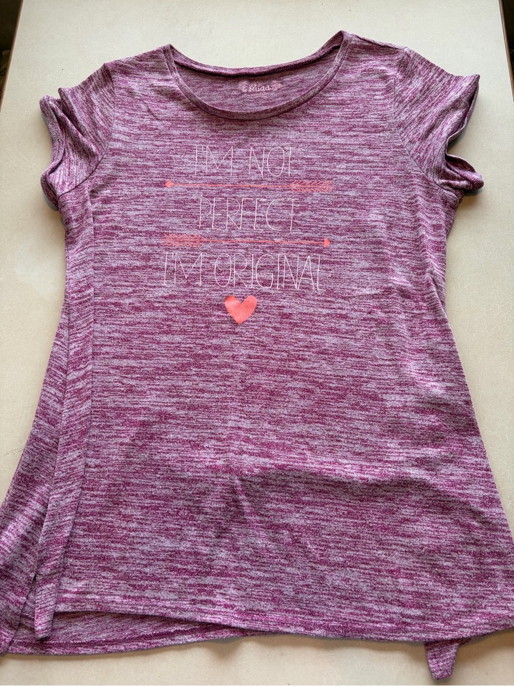 Mudd Heathered Purple Short Sleeve Graphic Tee
